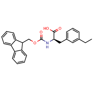 Chemical structure of N-Fmoc-3-ethyl-D-phenylalanine , CAS 2350155-91-6, AChemBlock Y234296