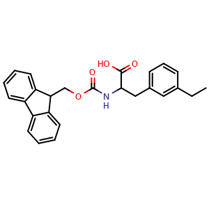 Chemical structure of N-Fmoc-3-ethyl-DL-phenylalanine , CAS 2352057-75-9, AChemBlock Y234297