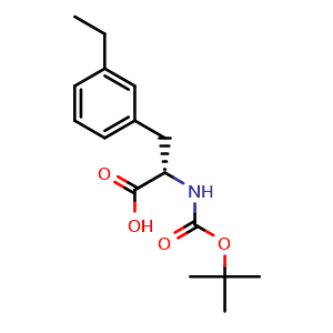 Chemical structure of N-Boc-3-ethyl-L-phenylalanine , CAS 2349721-89-5, AChemBlock Y234299
