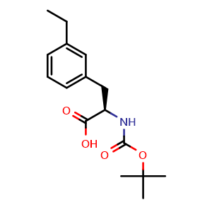 Chemical structure of N-Boc-3-ethyl-D-phenylalanine , CAS 2350102-47-3, AChemBlock Y234300