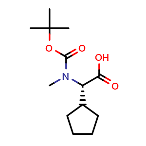 Chemical structure of Boc-N-methyl-(S)-2-cyclopentylglycine , CAS 2704466-35-1, AChemBlock Y234308