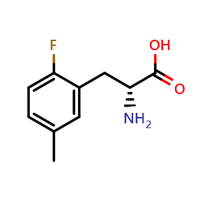 Chemical structure of 2-Fluoro-5-methyl-D-phenylalanine , CAS 1212900-32-7, AChemBlock Y234309