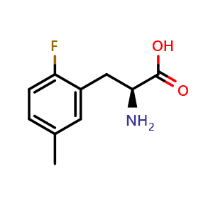 Chemical structure of 2-Fluoro-5-methyl-L-phenylalanine , CAS 1213095-20-5, AChemBlock Y234310