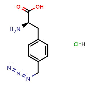 Chemical structure of 4-(Azidomethyl)-D-phenylalanine hydrochloride , CAS 1940184-20-2, AChemBlock Y234312