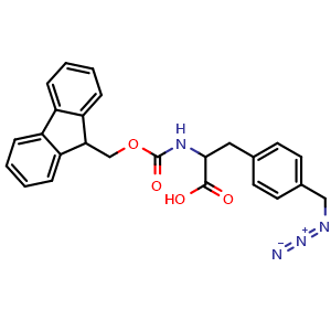 Chemical structure of 4-(Azidomethyl)-N-Fmoc-DL-phenylalanine , CAS 1822465-95-1, AChemBlock Y234314