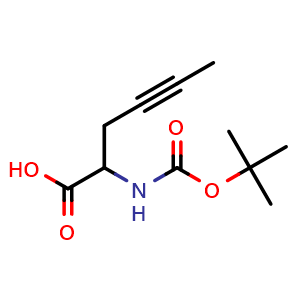 Chemical structure of N-Boc-2-aminohex-4-ynoic acid , CAS 183500-60-9, AChemBlock Y234327