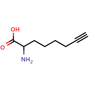 Chemical structure of 2-Amino-7-octynoic acid , CAS 1246887-86-4, AChemBlock Y234332