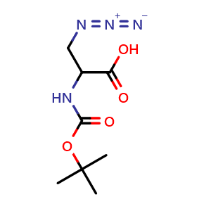 Chemical structure of 3-Azido-N-Boc-DL-alanine , CAS 108283-49-4, AChemBlock Y234339