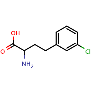 Chemical structure of 2-Amino-4-(3-chlorophenyl)butanoic acid , CAS 1260642-56-5, AChemBlock Y234344