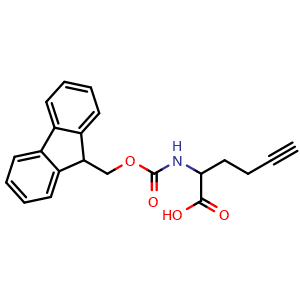 Chemical structure of 2-(Fmoc-amino)-5-hexynoic acid , CAS 1699475-40-5, AChemBlock Y234368