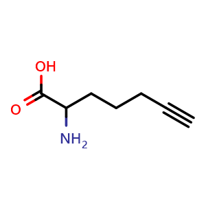 Chemical structure of 2-Amino-6-heptynoic acid , CAS 121703-79-5, AChemBlock Y234374