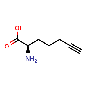 Chemical structure of (R)-2-Amino-6-heptynoic acid , CAS 211054-03-4, AChemBlock Y234375