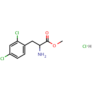 Chemical structure of 2,4-Dichloro-DL-phenylalanine methyl ester hydrochloride , CAS 37844-11-4, AChemBlock Y234391