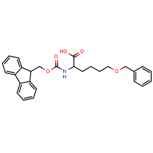 Chemical structure of N-Fmoc-6-(benzyloxy)-DL-norleucine , CAS 1822478-68-1, AChemBlock Y234398