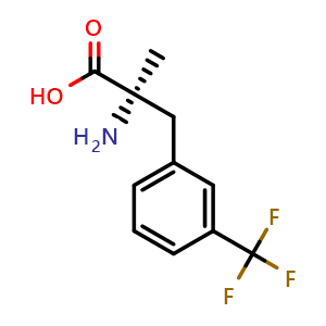 Chemical structure of 3-Trifluoromethyl-a-methyl-D-phenylalanine , CAS 1269913-76-9, AChemBlock Y234425