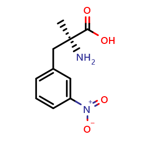 Chemical structure of 3-Nitro-a-methyl-L-phenylalanine , CAS 1215092-14-0, AChemBlock Y234429