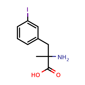 Chemical structure of 3-Iodo-a-methyl-DL-phenylalanine , CAS 20846-40-6, AChemBlock Y234441