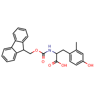 Chemical structure of N-Fmoc-2-methyl-DL-tyrosine , CAS 883568-16-9, AChemBlock Y234443