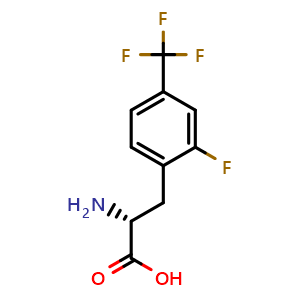 Chemical structure of 2-Fluoro-4-trifluoromethyl-D-phenylalanine , CAS 1269788-81-9, AChemBlock Y234448