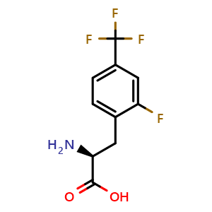 Chemical structure of 2-Fluoro-4-trifluoromethyl-L-phenylalanine , CAS 1270137-96-6, AChemBlock Y234449