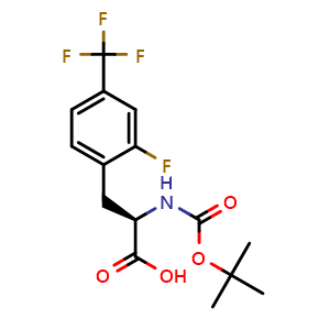 Chemical structure of N-Boc-2-fluoro-4-trifluoromethyl-D-phenylalanine , CAS 486460-06-4, AChemBlock Y234450