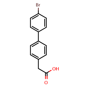 Chemical structure of 4'-Bromo-biphenyl-4-acetic acid , CAS 5728-55-2, AChemBlock Y234453