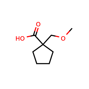 Chemical structure of 1-(Methoxymethyl)-cyclopentanecarboxylic acid , CAS 220876-16-4, AChemBlock Y234464