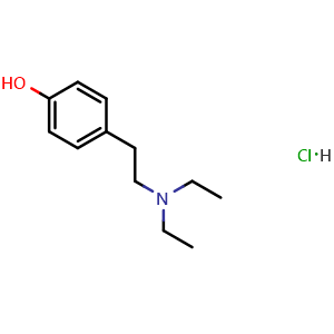 Chemical structure of 4-[2-(Diethylamino)ethyl]phenol hydrochloride , CAS 1145876-65-8, AChemBlock Y234469