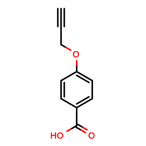 Chemical structure of 4-Propargyloxy-benzoic acid , CAS 21926-55-6, AChemBlock Y234474