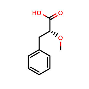 Chemical structure of (R)-2-Methoxy-3-phenylpropanoic acid , CAS 169520-45-0, AChemBlock Y234481
