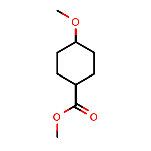 Chemical structure of 4-Methoxy-cyclohexanecarboxylic acid methyl ester , CAS 137058-17-4, AChemBlock Y234486