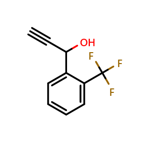Chemical structure of 1-(2-Trifluoromethyl-phenyl)prop-2-yn-1-ol , CAS 1432185-69-7, AChemBlock Y234490