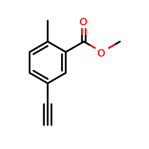 Chemical structure of 5-Ethynyl-2-methylbenzoic acid methyl ester , CAS 2052833-70-0, AChemBlock Y234499
