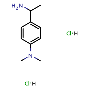 Chemical structure of 4-(Dimethylamino)-a-methyl-benzenemethanamine dihydrochloride , CAS 2102411-39-0, AChemBlock Y234507