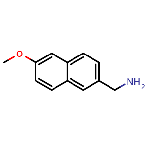 Chemical structure of 6-Methoxy-2-naphthalenemethanamine , CAS 177736-15-1, AChemBlock Y234510