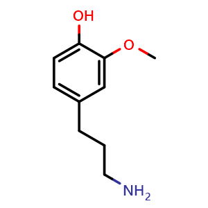 Chemical structure of 3-Methoxy-4-hydroxybenzenepropanamine , CAS 112798-58-0, AChemBlock Y234511
