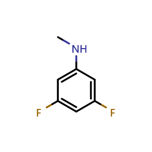 Chemical structure of 3,5-Difluoro-N-methyl-benzenamine , CAS 470458-51-6, AChemBlock Y234520