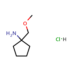 Chemical structure of 1-(Methoxymethyl)cyclopentanamine hydrochloride , CAS 944146-30-9, AChemBlock Y234527