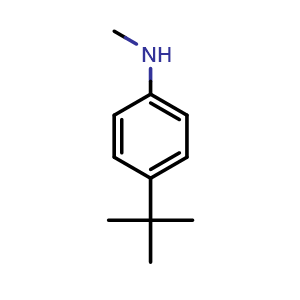 Chemical structure of 4-tert-Butyl-N-methyl-aniline , CAS 5279-59-4, AChemBlock Y234541