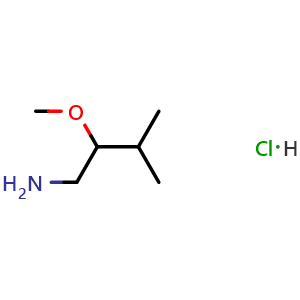 Chemical structure of 2-Methoxy-3-methyl-1-butanamine hydrochloride , CAS 2287279-44-9, AChemBlock Y234543