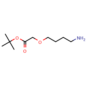 Chemical structure of tert-Butyl 2-(4-aminobutoxy)acetate , CAS 2739964-24-8, AChemBlock Y234546