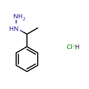 Chemical structure of (1-Phenylethyl)-hydrazine hydrochloride , CAS 29248-55-3, AChemBlock Y234553
