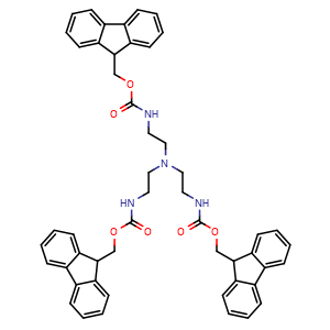 Chemical structure of Tri[2-(Fmoc-amino)ethyl]amine , CAS 1338643-94-9, AChemBlock Y234556