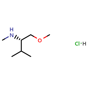 Chemical structure of N,O-Dimethyl-L-valinol HCl , CAS 113336-62-2, AChemBlock Y234562