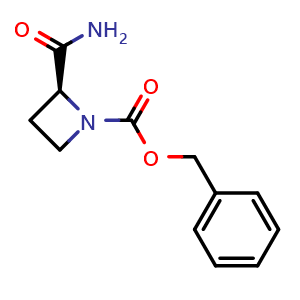 Chemical structure of 1-Cbz-(S)-azetidine-2-carboxamide , CAS 209607-01-2, AChemBlock Y234563