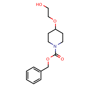 Chemical structure of 1-Cbz-4-(2-hydroxyethoxy)-piperidine , CAS 1235382-41-8, AChemBlock Y234566