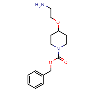 Chemical structure of 1-Cbz-4-(2-aminoethoxy)-piperidine , CAS 1353961-53-1, AChemBlock Y234567