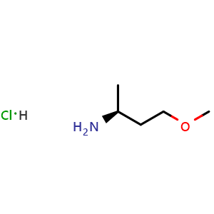 Chemical structure of (S)-4-Methoxybutan-2-amine hydrochloride , CAS 1380094-24-5, AChemBlock Y234583