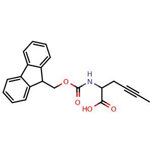 Chemical structure of N-Fmoc-2-aminohex-4-ynoic acid , CAS 859842-09-4, AChemBlock Y234584