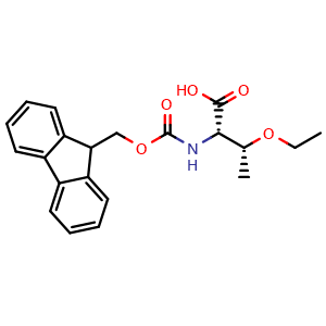 Chemical structure of N-Fmoc-(2S,3R)-3-ethoxy-2-aminobutanoic acid , CAS 2108708-74-1, AChemBlock Y234586